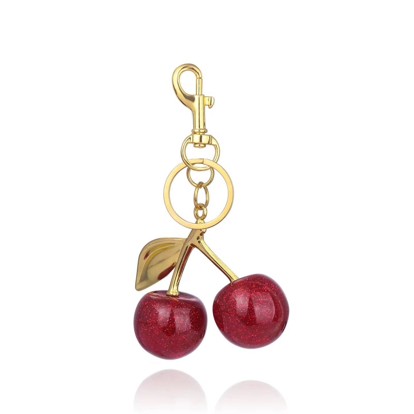 Red Cherry Charm (Gold Leaf)