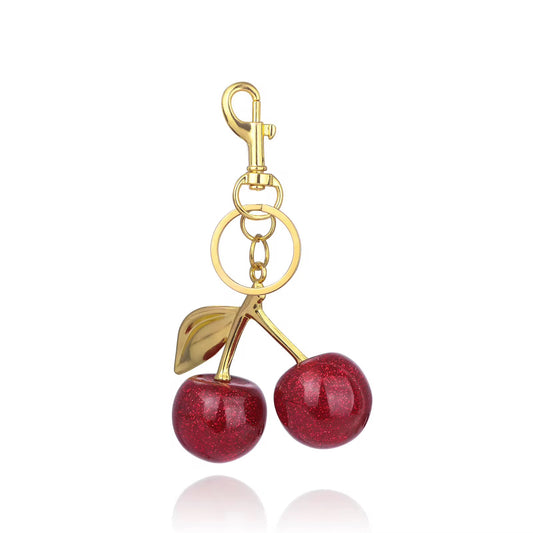 Red Cherry Charm (Gold Leaf)