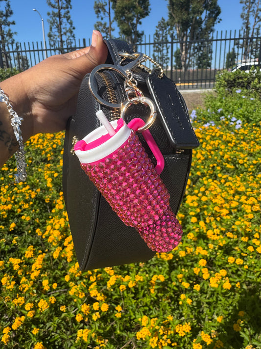 Dark Pink Tumbler Cup Purse Charm