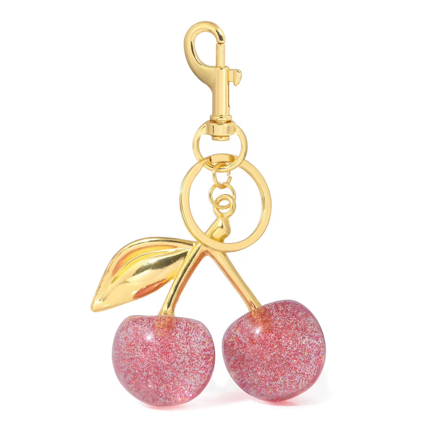 Pink Cherry Charm (Gold Leaf)